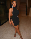 Sexy Backless Split Knits Mini Dress XYF-9230