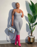 Solid Color Slim Sling Jumpsuit MDF-5361