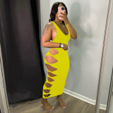Sexy Hollow Out Skirt Vest Two Piece Set GLF-08164