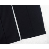 Short Sleeve Shirt Pants Contrast Color 2 Piece Set (With Waist Belt) YF-10447