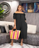 Plus Size Casual Solid Color Loose Jumpsuit TK-6282