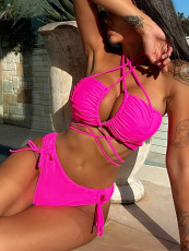 Solid Color Strappy Sexy Swimsuit 2 Piece CSYZ-D29W