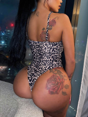 Leopard Print Cut-out Drawstring One-Piece Swimsuit CSYZ-C88W