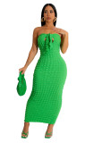 Solid Color Tube Tops Maxi Dress CHY-1358