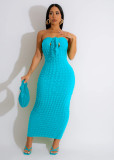 Solid Color Tube Tops Slim Maxi Dress TR-1243