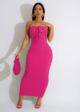 Solid Color Tube Tops Slim Maxi Dress TR-1243