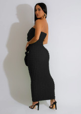 Solid Color Tube Tops Slim Maxi Dress TR-1243