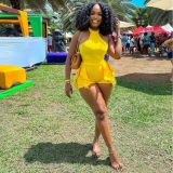 Solid Color Ruffle Romper XHSY-19566
