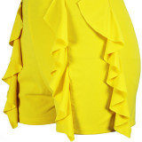 Solid Color Ruffle Romper XHSY-19566