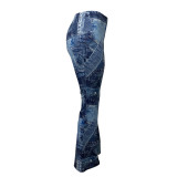 Fashion Print Straight Pants LSD-83224