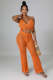 Sexy Tassels Hollow Out Halter Top Pants Two Piece Set OSM-4389