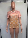 Print Round Neck T Shirt GDNY-1048