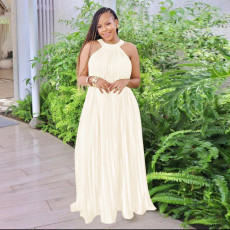 Solid Off Shoulder Big Swing Maxi Dress YF-10449