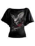 Casual Print Ruffle Sleeve T Shirt SH-390493