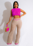 Fashion Knit Color Blocking Two Piece Set CM-8674