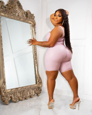 Sexy Sling Solid Bodysuit And Shorts 2 Piece Set XHSY-19568