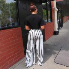Stripe Print Loose Wide Leg Pants SFY-2313