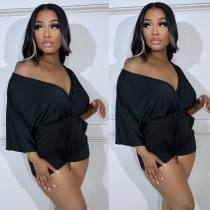 Solid Color Sexy V Neck Romper ORY-5249