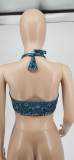 Fashion Print Halter Tie Up Tops WSYF-58600