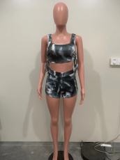Casual Print Sleeveless Two Piece Shorts Set ORY-5250