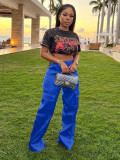 Casual Solid Color Zipper Loose Pant IV-8409