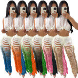 Casual Vest And Tassel Gradient Pant Two Piece Set TR-1263