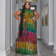 Plus Size Print Sleeveless Maxi Dress NY-10479