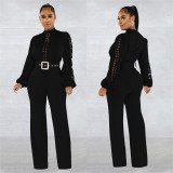 Fashion Hollow Out Long Sleeve Jumpsuit BY-6345