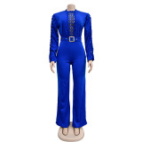 Fashion Hollow Out Long Sleeve Jumpsuit BY-6345
