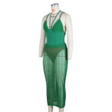 Sexy Backless Bodysuit And Hollow Out Skirts Knits Two Piece Set ZSD-0265