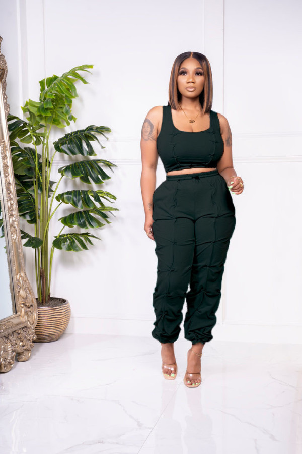 Fashion Solid Vest Pants Two Piece Set GFDY-1145
