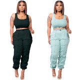Fashion Solid Vest Pants Two Piece Set GFDY-1145