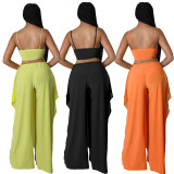 Solid Sling Top Pants Two Piece Set GFDY-1131