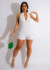 Solid Sleeveless Zipper Rompers GFDY-1224