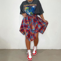 Fashion Irregular Plaid Skirts HNIF-104