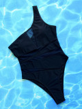 Solid Color Mesh One Piece Swimsuit CSYZ-A20HY
