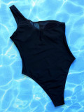 Solid Color Mesh One Piece Swimsuit CSYZ-A20HY