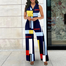 Fashion Print Sleeveless Jumpsuit XHSY-19580