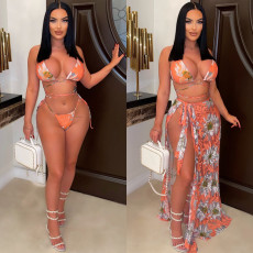 Sexy Print Bikinis Three Piece Set CHY-1363