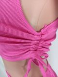 Casual Hollow Out Drawstring Two Piece Shorts Set YD-8750