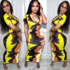 Multicolor Tie Dye Print Maxi Dress OLYF-6124