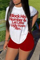 Plus Size Printed Casual T-Shirts Shorts Two Piece Set GDNF-N8008B36