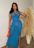 Casual Knit Hollow Out Sequin Beach Dress CM-8685