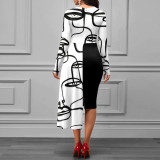 O Neck Stacked Layers Irregular Splicing Midi Dress XHSY-19583