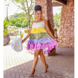 Gradient Print Sling Sleeveless Mini Dress BY-6509