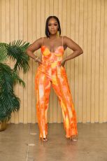 Casual Print Sling Tassel Pants Two Piece Set AIL-247