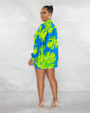 Casusl Print Long Sleeve Three Piece Shorts Set YD-8757