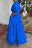 Solid Color 3/4 Sleeve Maxi Dress OD-8554