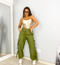Solid Hip Hop Bandage Pants QXTF-8181