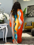 Printed Loose Long-sleeved Jacket Cape LSD-1359